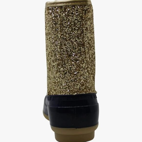 Sugar Gold Glitter and navy Duck Boots Size 7 - Picture 3 of 12